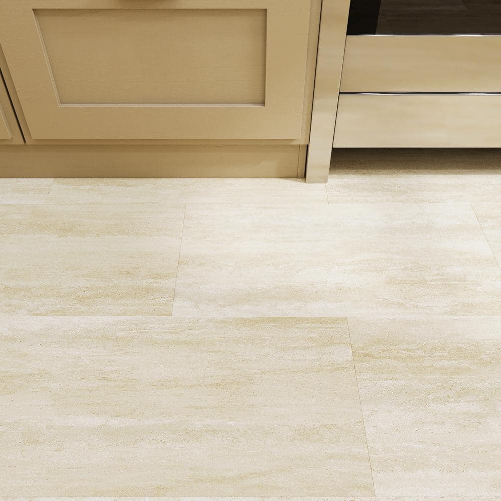Cream Beige 24" x 12" Waterproof Vinyl Tile Flooring