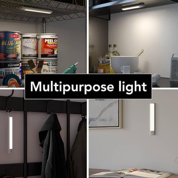 9 in. Rechargeable Battery Motion Activated Bright White LED White Portable Task Light