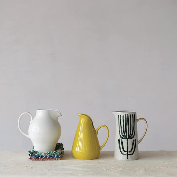 56 fl. oz. Chartreuse Stoneware Pitcher