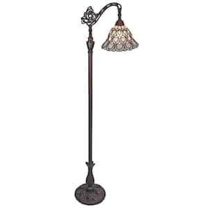 62 in. Tiffany Style Floor Lamp with Adjustable Shade