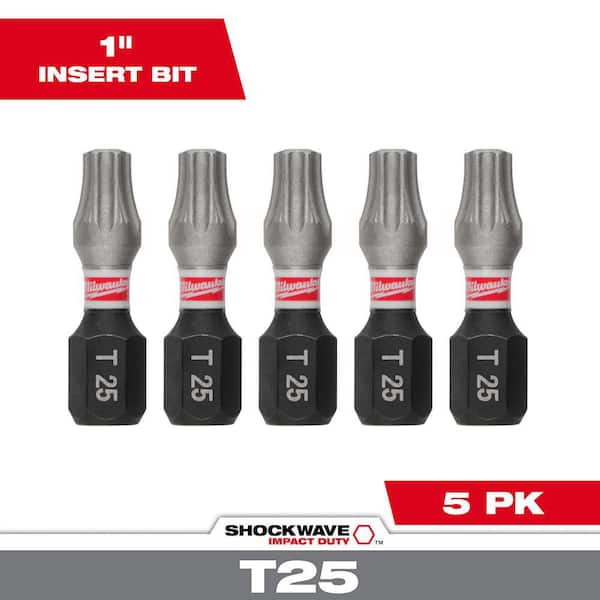 Milwaukee SHOCKWAVE Impact Duty 1 in. T25 Torx Alloy Steel Insert
