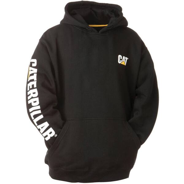 Caterpillar Trademark Banner Men's Tall-2X-Large Black Cotton/Polyester Hooded Sweatshirt