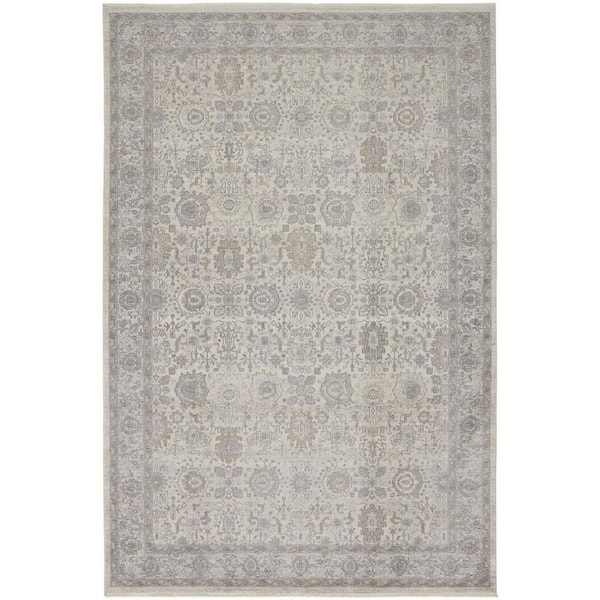 7 ft. x 10 ft. Gray, Ivory Oriental Area Rug
