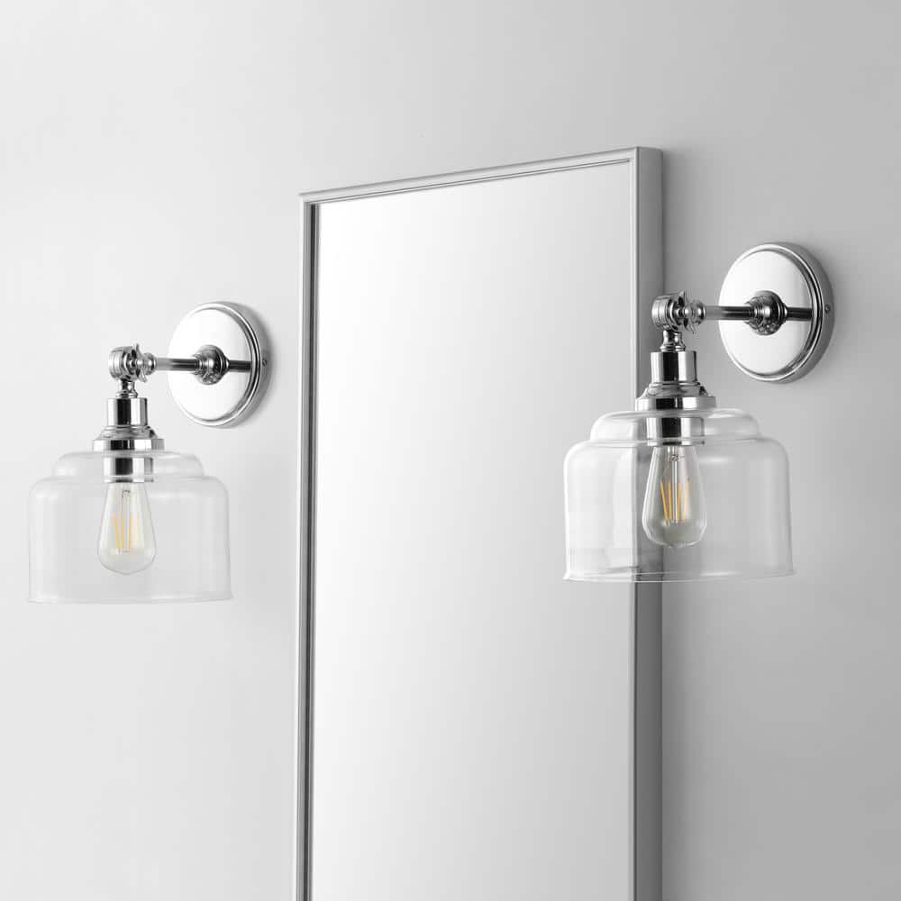 Lansor Chrome Glass Artistic Flow Wall Sconce Set of 2