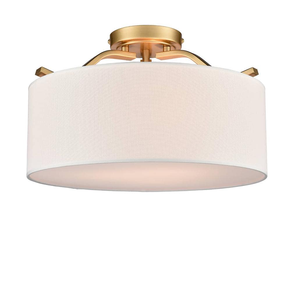 18 in. 3-Light Gold Flush Mount with No Glass Shade and No Bulbs Included 1-Pack price history on PriceWatchPro