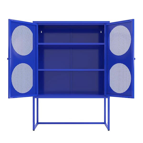 Unbranded 33.5 in. W x 15.7 in. D x 47.2 in. H Bathroom Blue Linen Cabinet
