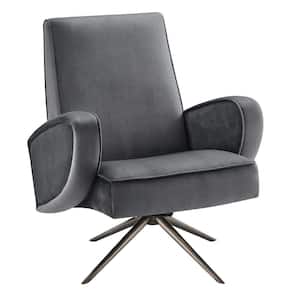 Superior Gray Performance Velvet Swivel Chair
