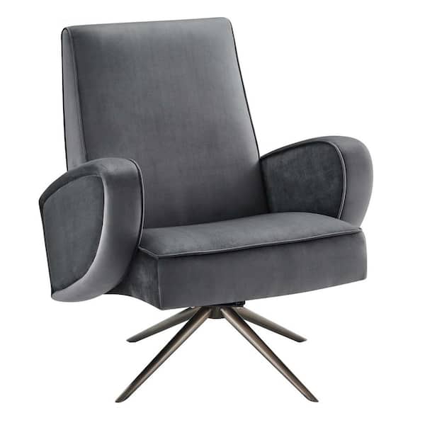 MODWAY Superior Gray Performance Velvet Swivel Chair