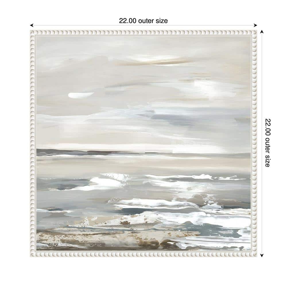 Oceanic Dreams Abstract Coastal Canvas Art with White Floater Frame