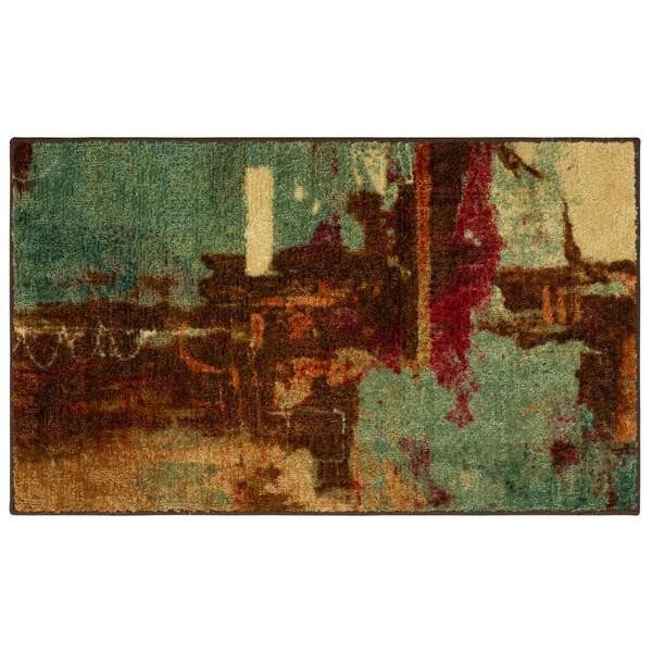 Mohawk Home Aqua Fusion Multi 3 ft. x 4 ft. Machine Washable Abstract Area Rug