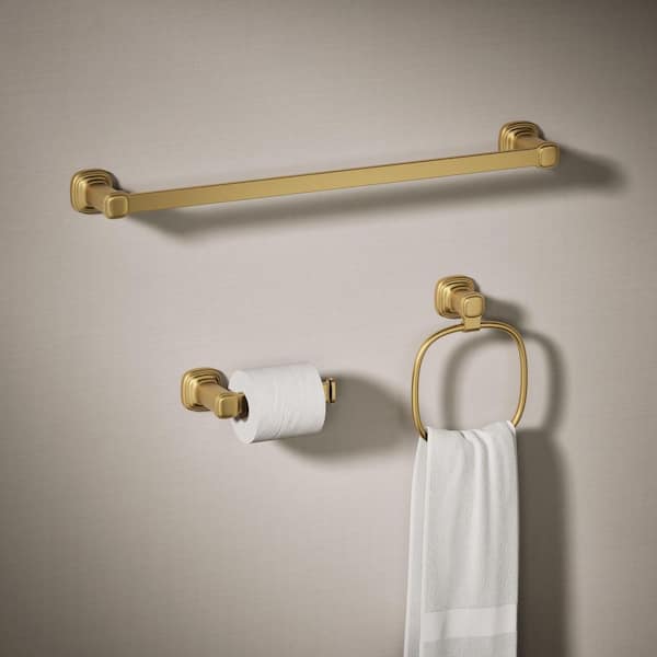 Numista 3-Piece Bath Hardware Set in Vibrant Brushed Moderne Brass