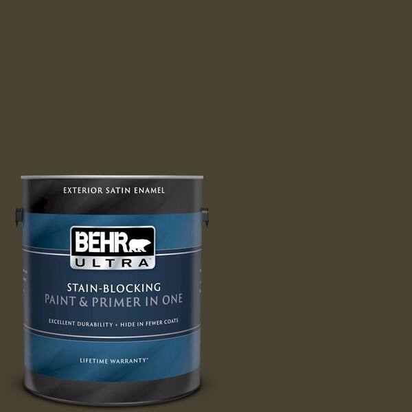 BEHR ULTRA 1 gal. #UL160-23 Espresso Beans Satin Enamel Exterior Paint and Primer in One