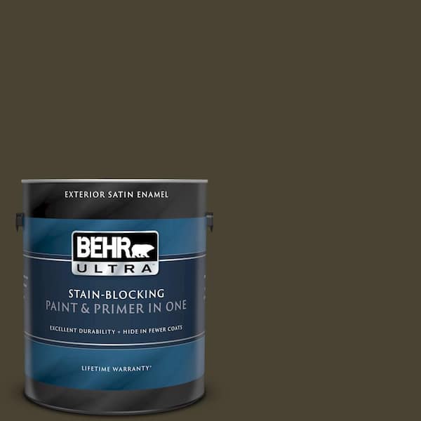 BEHR ULTRA 1 gal. #UL140-1 French Roast Satin Enamel Exterior Paint and Primer in One