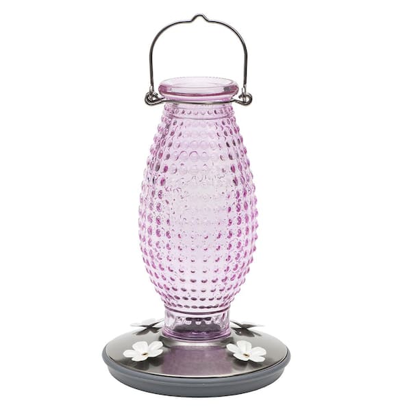 Perky-Pet Cranberry Hobnail Decorative Glass Hummingbird Feeder - 16 oz. Capacity
