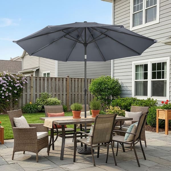 9 feet backtard patio umbrella Villacera 9-Foot Outdoor Patio Umbrella with Base