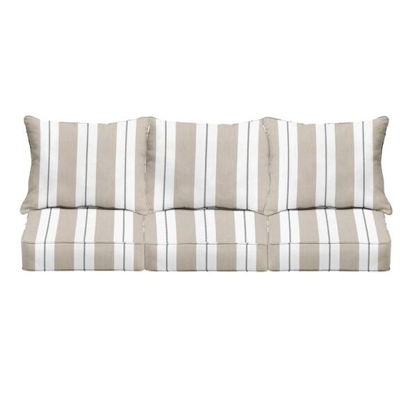 1101Design 25 in. x 25 in. Sunbrella Deep Seating Indoor/Outdoor Couch Pillow and Cushion Set in Relate Linen