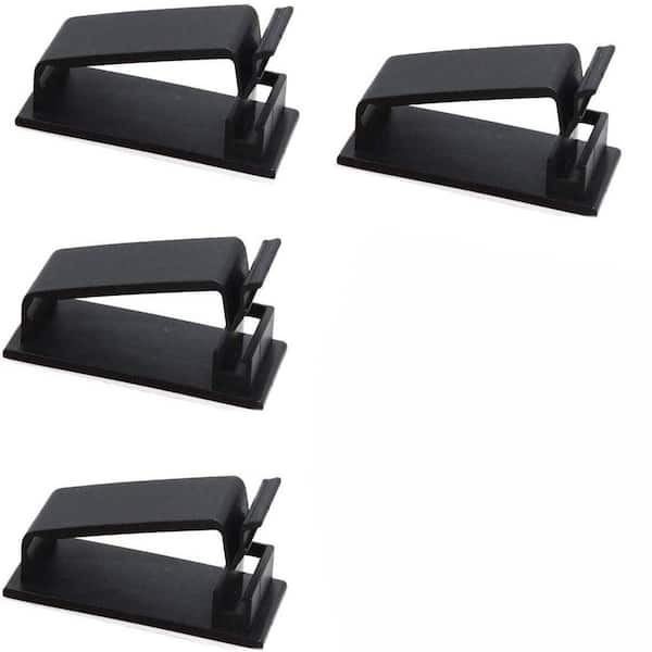 50 Pieces Self Adhesive Cable Management Clips Cord Holder for TV PC Ethernet Cable Black