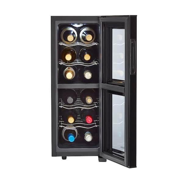 12-Bottle Dual-Zone Wine Cellar in Black