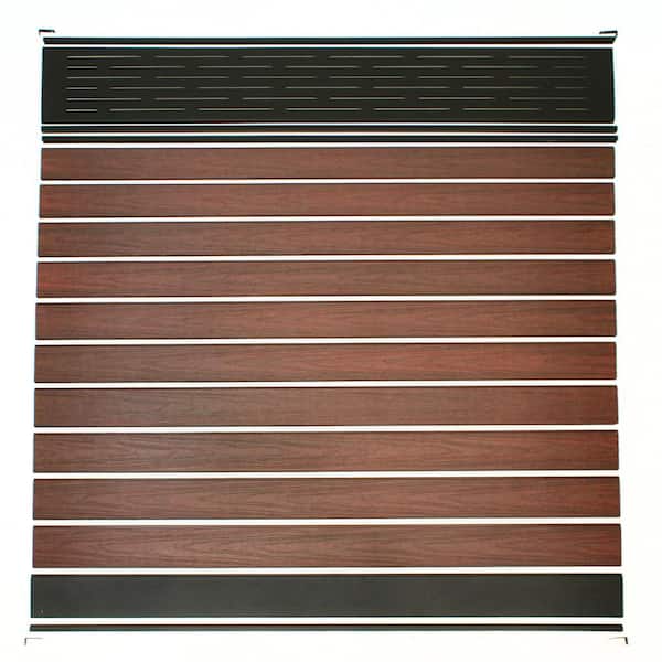 EuroFence Euro Style 6 ft. x 6 ft. Lattice Top Black Rose Aluminum/Composite Horizontal Fence Panel