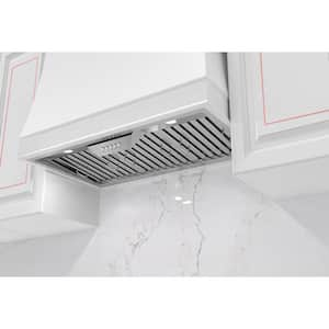 34 in. 500 CFM Ducted Insert/Built-in Range Hood in Stainless Steel with Baffle Filters LED Lights