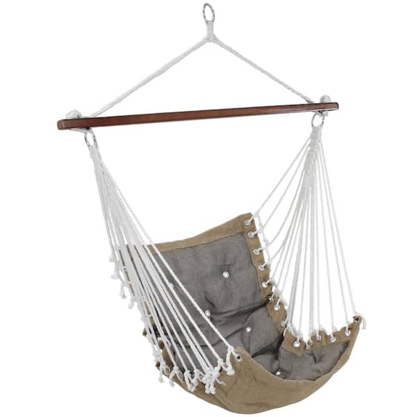 Sunnydaze 3.5 ft. Fabric Tufted Victorian Hammock Swing in Gray