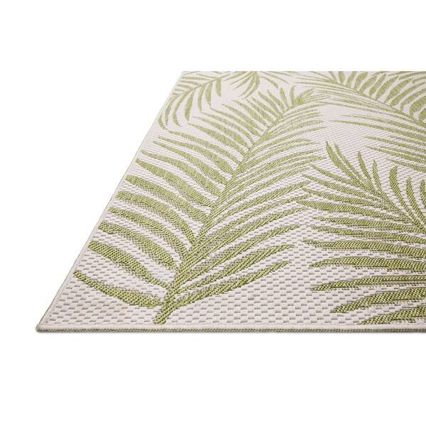 Easton Ivory / Green 5 ft. 3 in. x 7 ft. 6 in. Indoor/Outdoor Area Rug