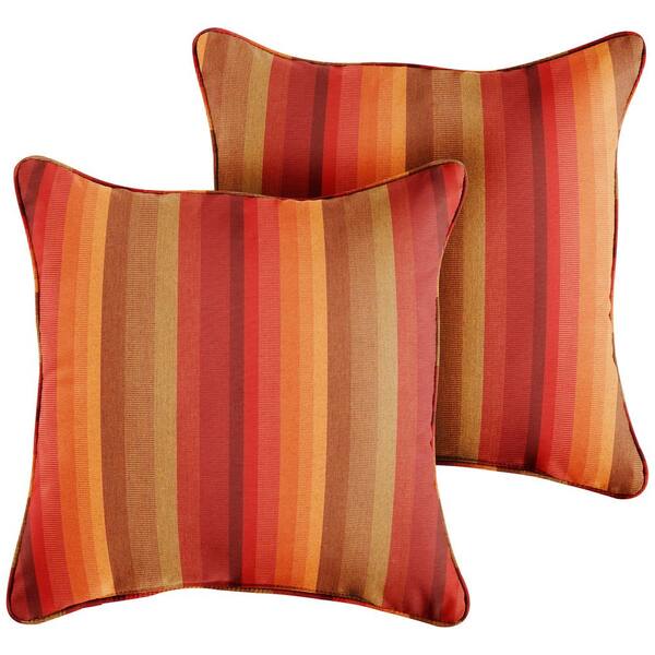 Sunbrella Astoria Sunset Indoor/Outdoor Striped Patio Pillow 18x18 TPO Design 