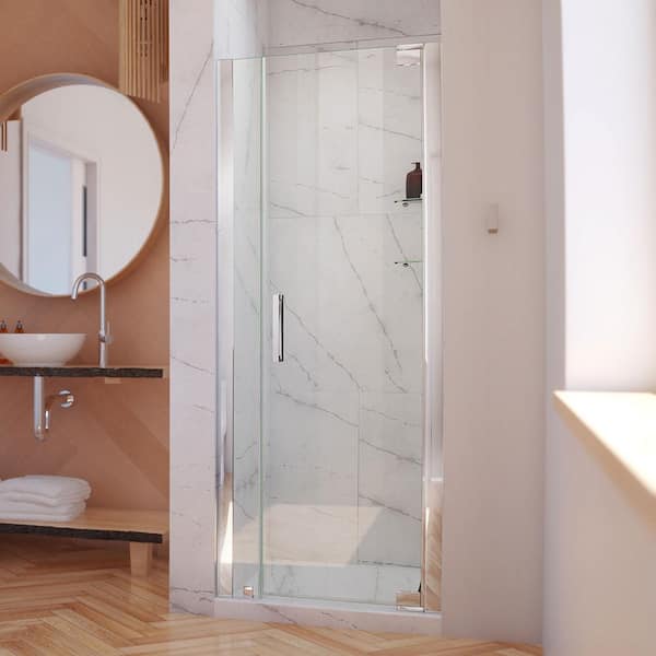 DreamLine Elegance-LS 39-3/4 in. to 41-3/4 in. W x 72 in. H Frameless Pivot Shower Door in Chrome