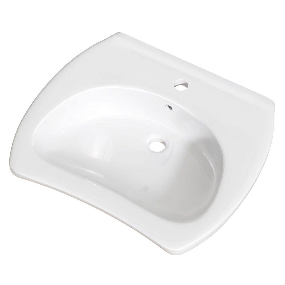 24 in. ADA-Compliant Wall-Mount White Ceramic Bathroom Sink with Pop-Up Drain and Overflow price history on PriceWatchPro