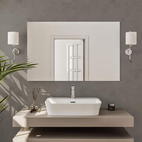 Vanity Art 39.5 in. W x 28.5 in. H Frameless Rectangular LED Light Bathroom  Vanity Mirror in Clear VA52 - The Home Depot