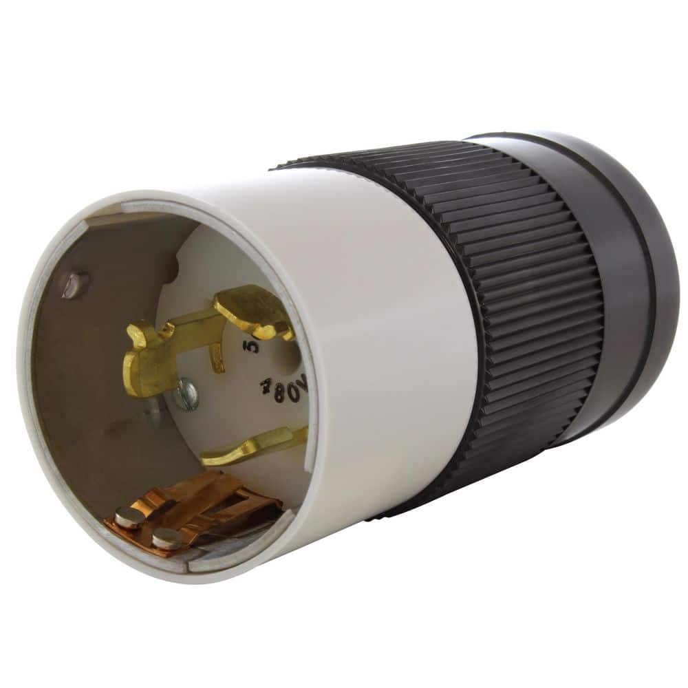 California Standard  50 Amp 3-Phase 480-Volt 4-Wire Locking Male Plug, Black - AC WORKS CS8165
