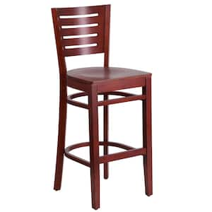 29.25 in. Mahogany Wood Seat/Mahogany Wood Frame Bar Stool