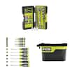 RYOBI Screwdriver Set with Cushion Grip Handles, 12 in. Zipper Pouch and 1/4 in. Drive Ratchet and Socket Set (40-Piece)
