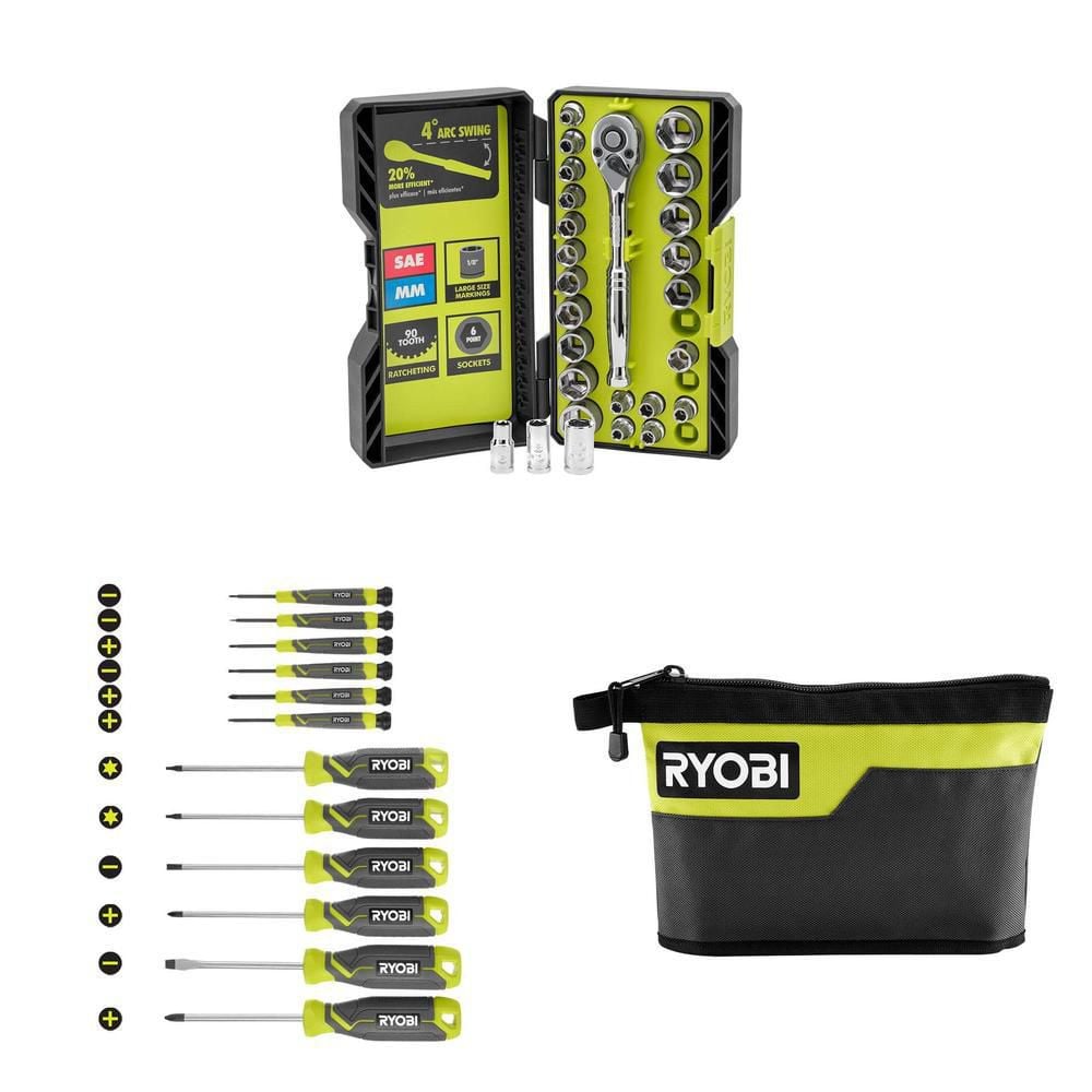 RYOBI Screwdriver Set (12-Piece) with Cushion Grip Handles RHSDS04