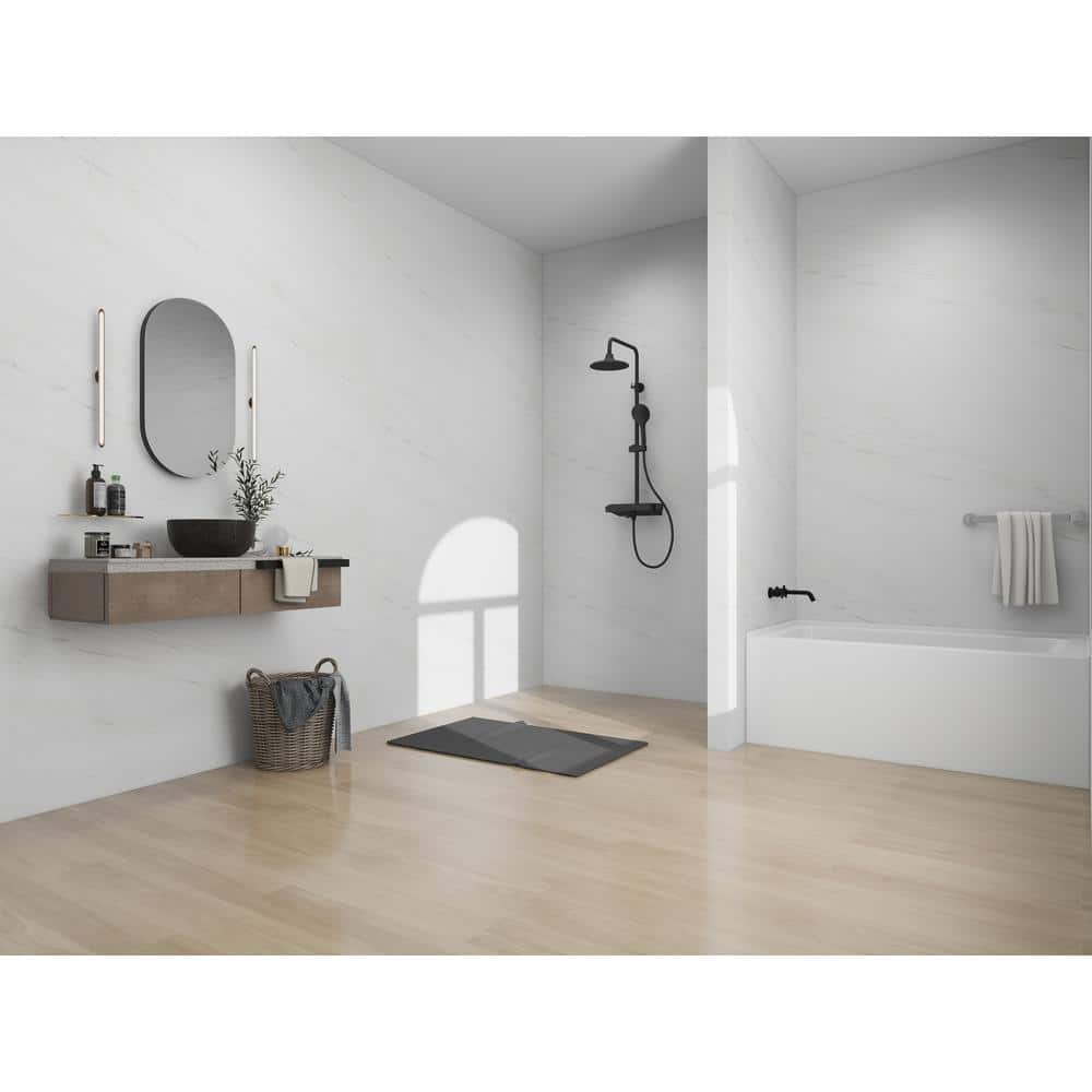 Pure White Acrylic Alcove Soaking Bathtub with Skirt
