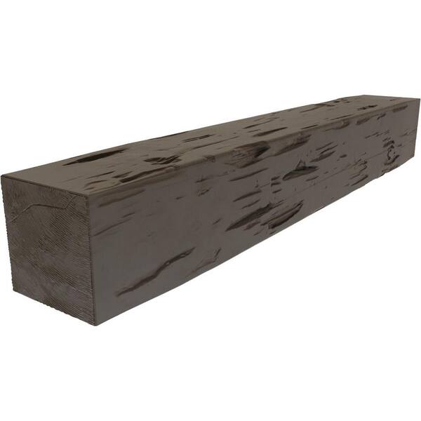 Ekena Millwork 4 in. x 4 in. x 4 ft. Pecky Cypress Faux Wood Beam Fireplace Mantel Natural Honey Dew