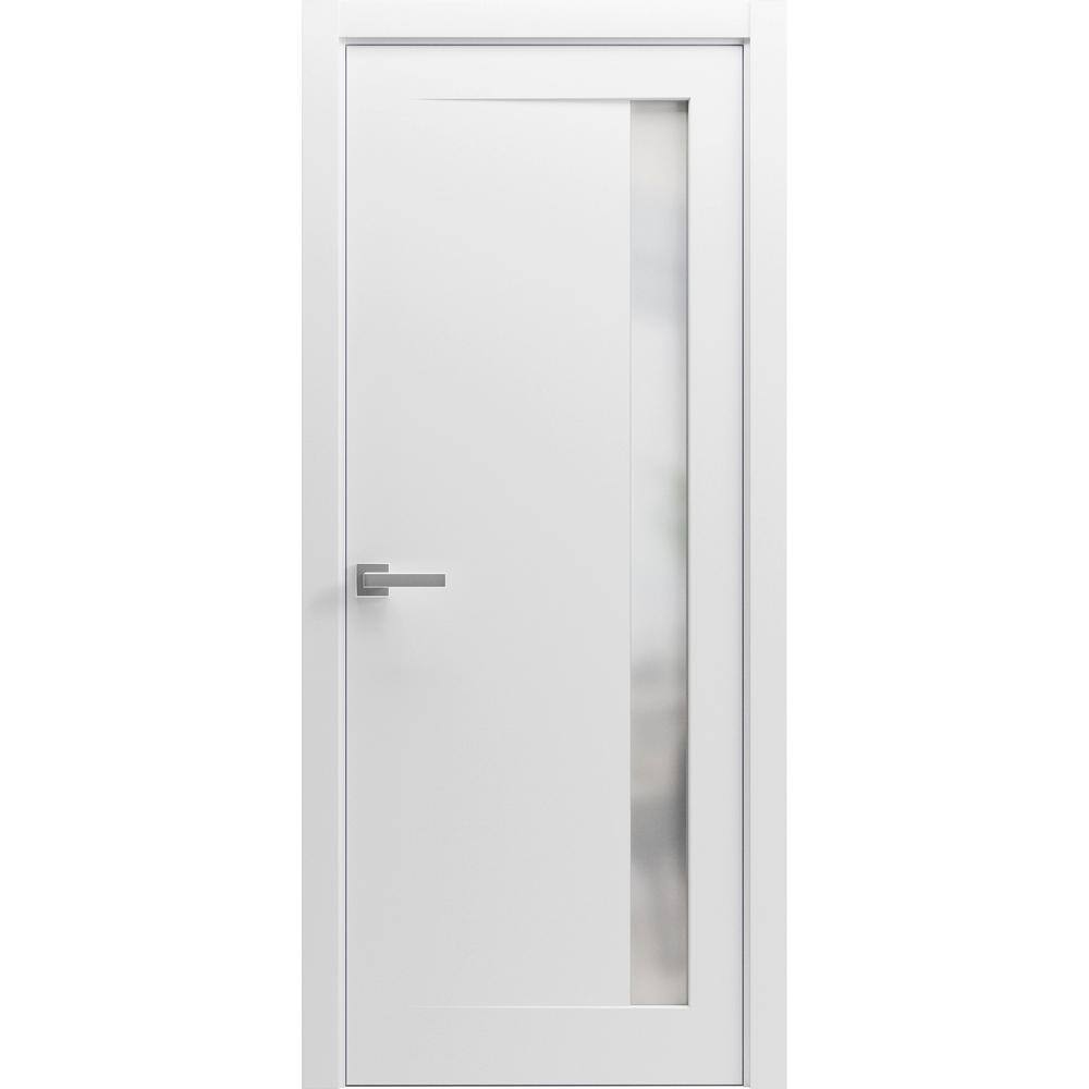 660 28 in. x 84 in. Right-Hand/Inswing Solid Frosted Glass Painted White Single Prehung Interior Door with Hardware price history on PriceWatchPro