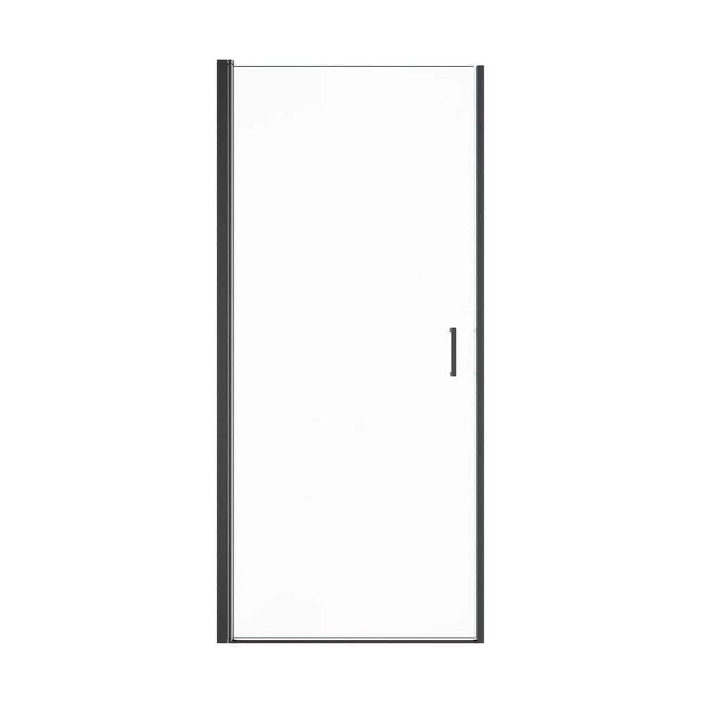 32 in. W x 72 in. H Pivot Semi-Frameless Shower Door in Matte Black Finish with Clear Tempered Glass price history on PriceWatchPro
