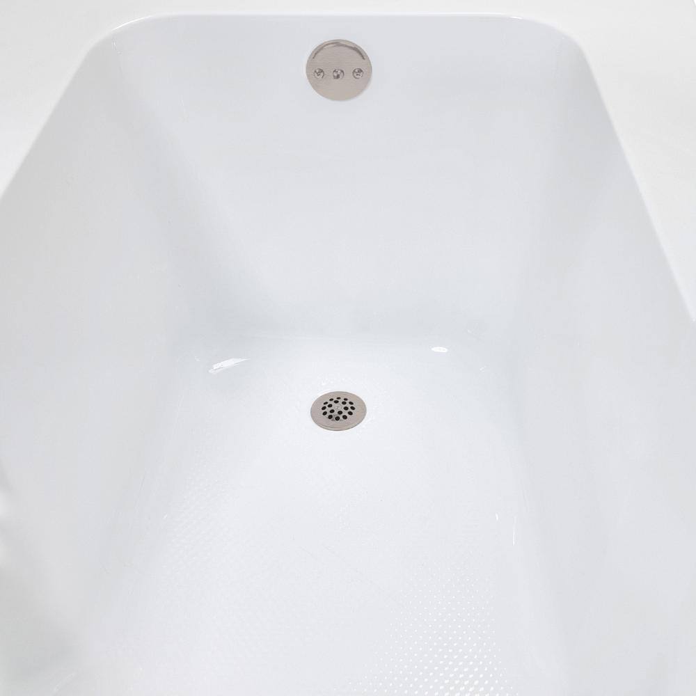 72'' x 36'' Glossy White Acrylic Drop-In Soaking Bathtub