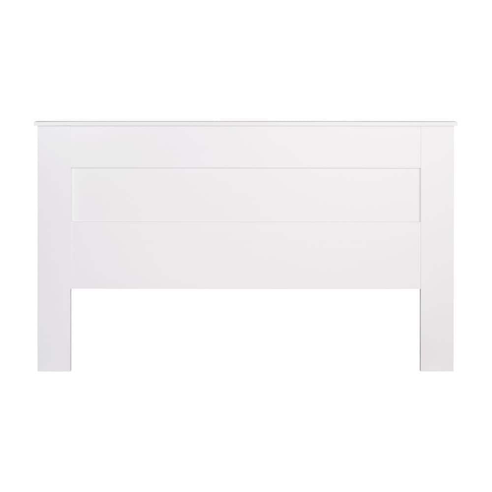 King Size White Wood Flat Panel Headboard