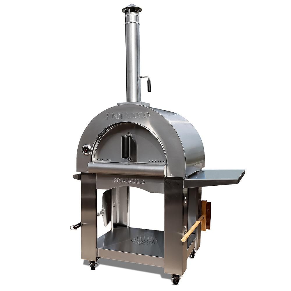 PINNACOLO PREMIO Wood Fired Outdoor Pizza Oven with Accessories Included, Silver -  PPO-1-02