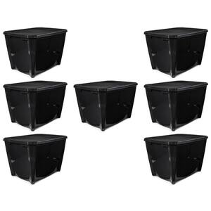 20 gal. Stackable Organization Storage Box Container in Black (14-Pack)