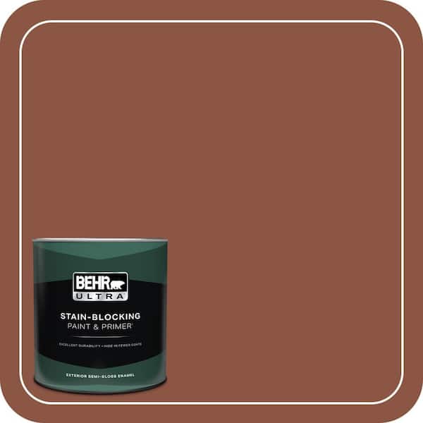 BEHR ULTRA 1 qt. #S180-7 True Copper Semi-Gloss Enamel Exterior Paint & Primer