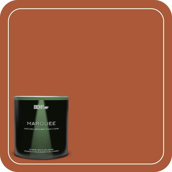 BEHR MARQUEE 1 qt. #S-H-220 Summer Heat Semi-Gloss Enamel Exterior Paint & Primer