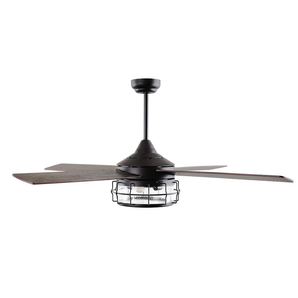 52-Inch Oil-Rubbed Bronze Industrial Ceiling Fan with Light and Remote