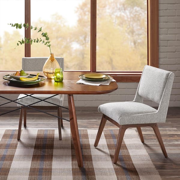 INK+IVY Boomerang Light Grey Dining Chair Set of 2