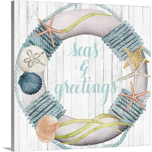 16 in. x 16 in. Seas and Greetings Collection A by Grace Popp Canvas Wall Art