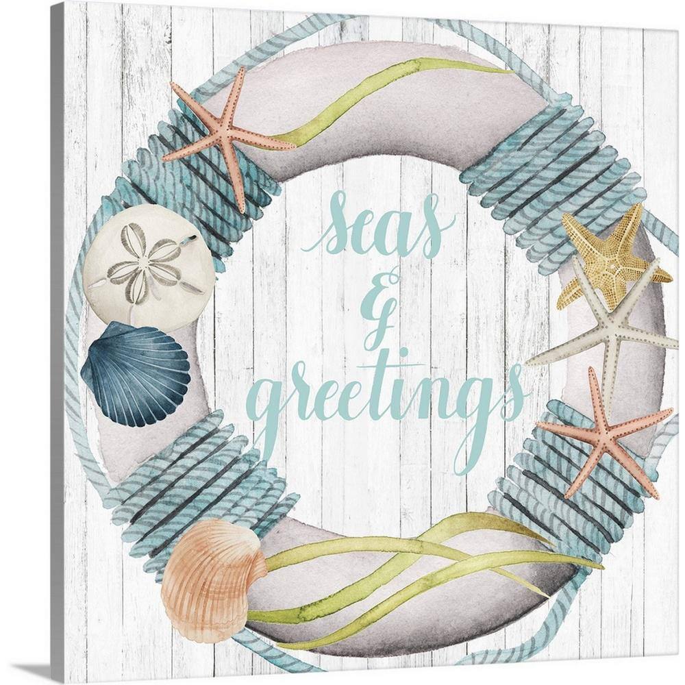 30 in. x 30 in. Seas and Greetings Collection A by Grace Popp Canvas Wall Art price history on PriceWatchPro