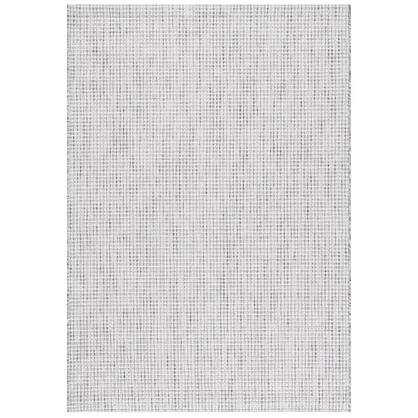 SAFAVIEH Courtyard Ivory/Dark Gray 9 ft. x 12 ft. Woven Geometric Indoor/Outdoor Area Rug