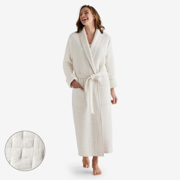 The Company Store Air Layer Women's Small Off White Cotton Robe